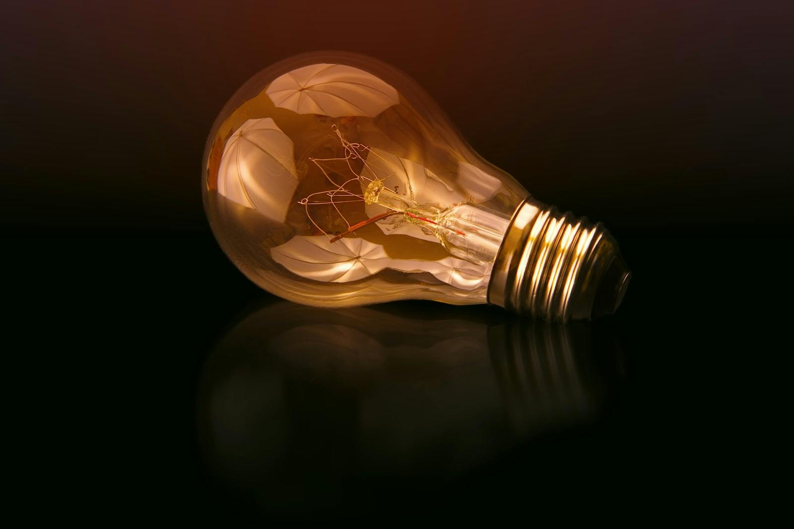 Light bulb on a dark background